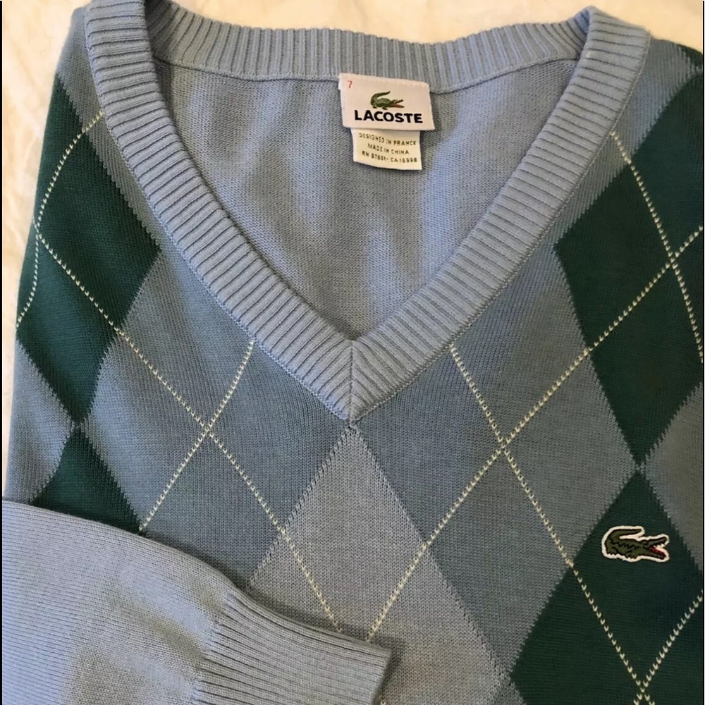 Lacosta Men’s Argyle Sweater 7 US XL